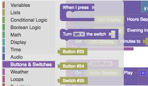 The Buttons & Switches drawer