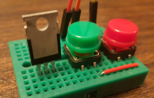 Inserting the MOSFET into the mini breadboard