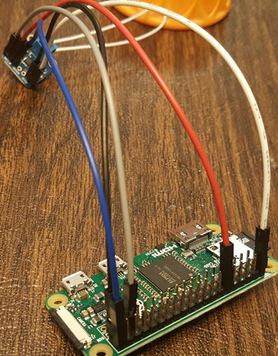 The Pi connecting to the amp